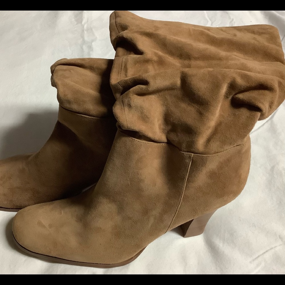 Vintage Colin Stuart Tan Suede Slouch Boots, Size 8, NWOT